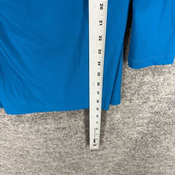 Chico's Blouse Women 00 Blue Long Sleeve Crew Neck Pullover Casual Solid - Picture 6 of 7